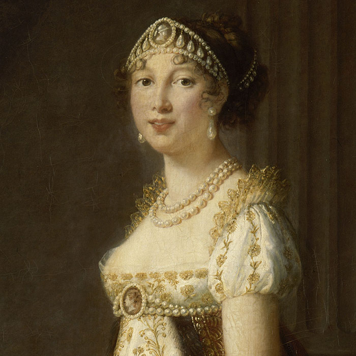Caroline Bonaparte, reine de Naples et sa fille aînée Lætitia, détail