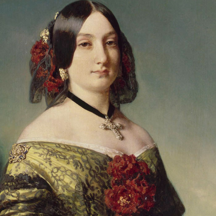 Doña Marie-Louise Ferdinande de Bourbon, infante d'Espagne, duchesse de Montpensier, en 1846, détail