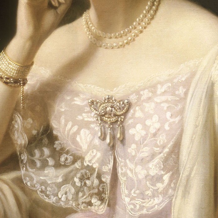 Portrait de Miss Harriet Howard, détail
